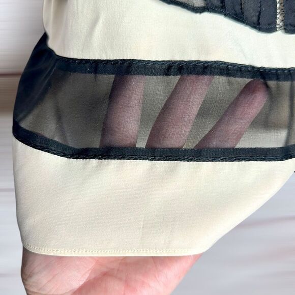 Rag & Bone Silk Layered Top Sleeveless Black Ivory Adjustable Strap Excellent 2 - Picture 5 of 13